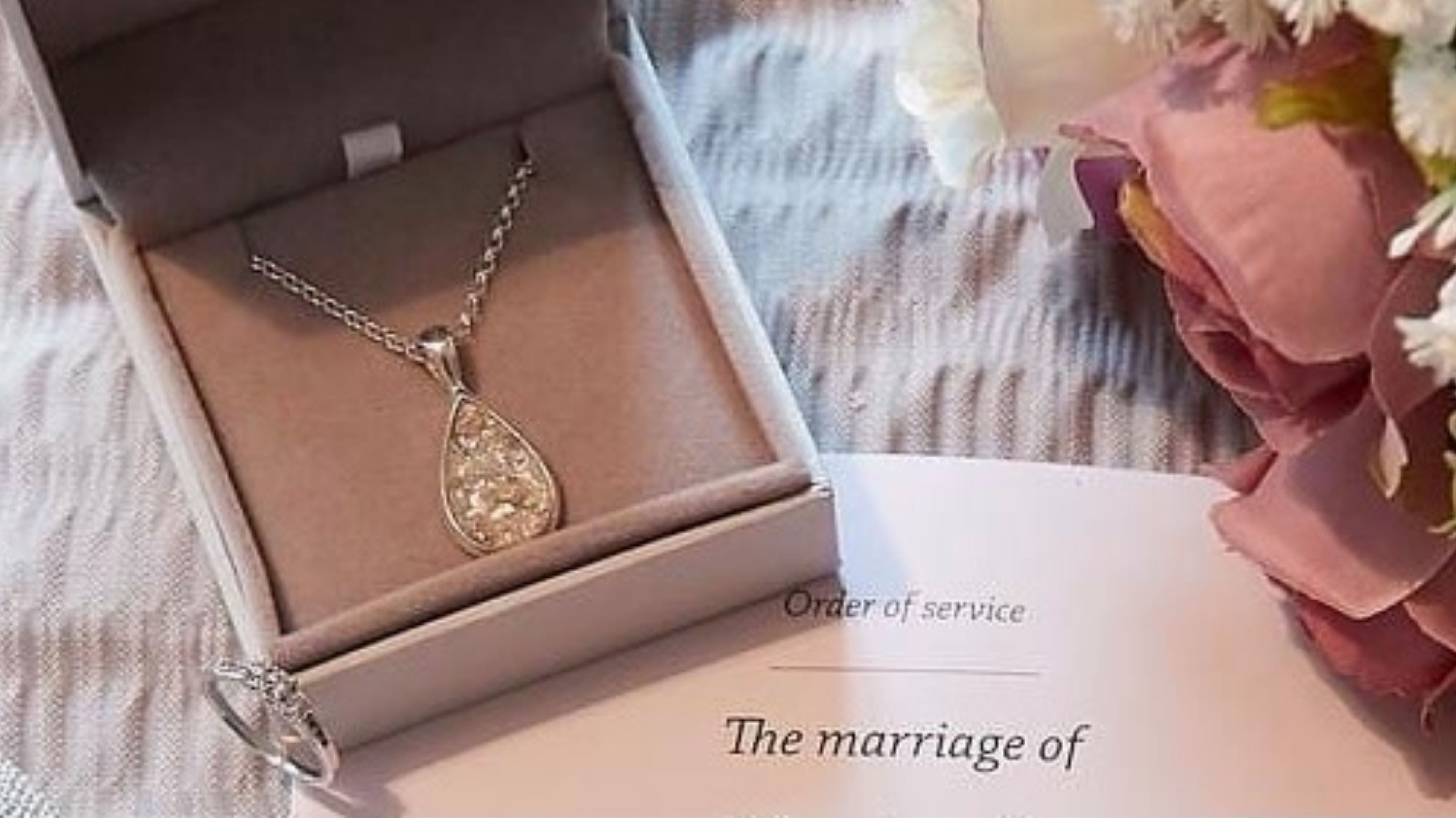 memorial cremation wedding necklace