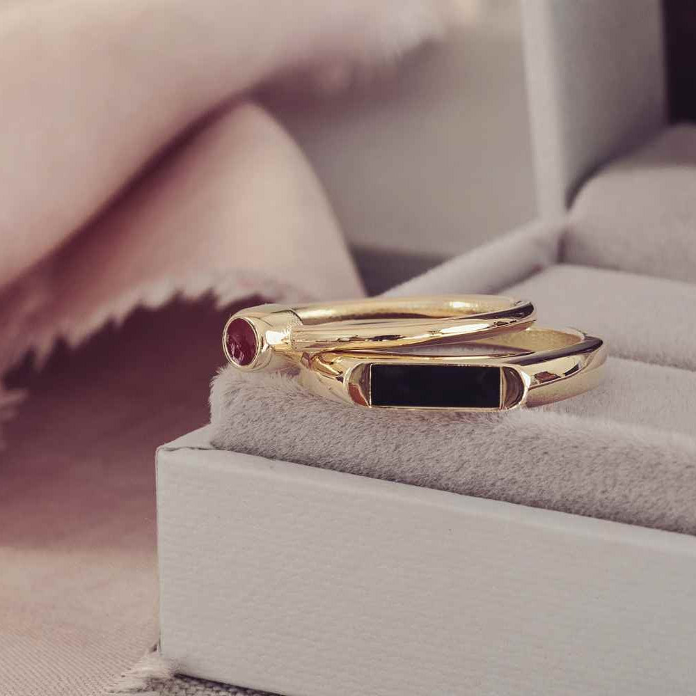 Gold Ashes Rings in a box