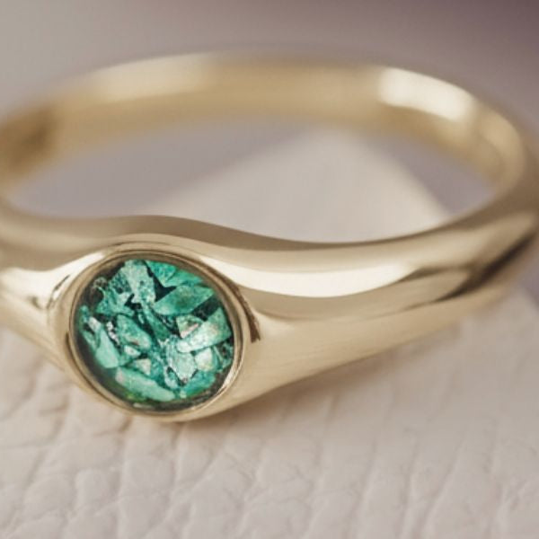 Gold Ashes Rings in a box