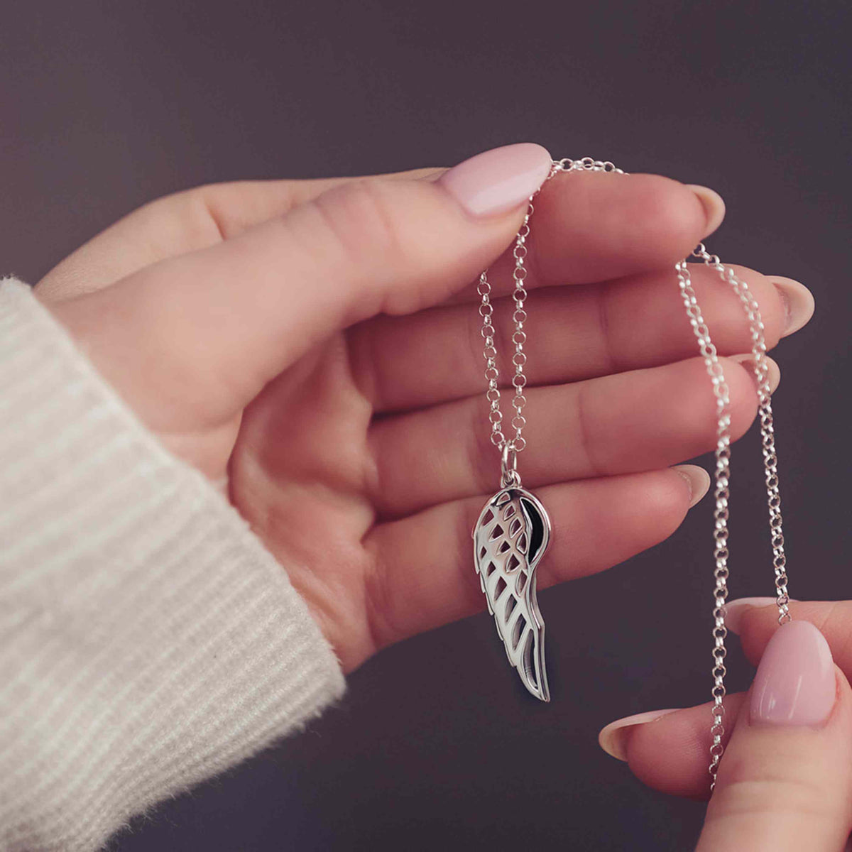 Cremation Ashes Angel Wing Necklace