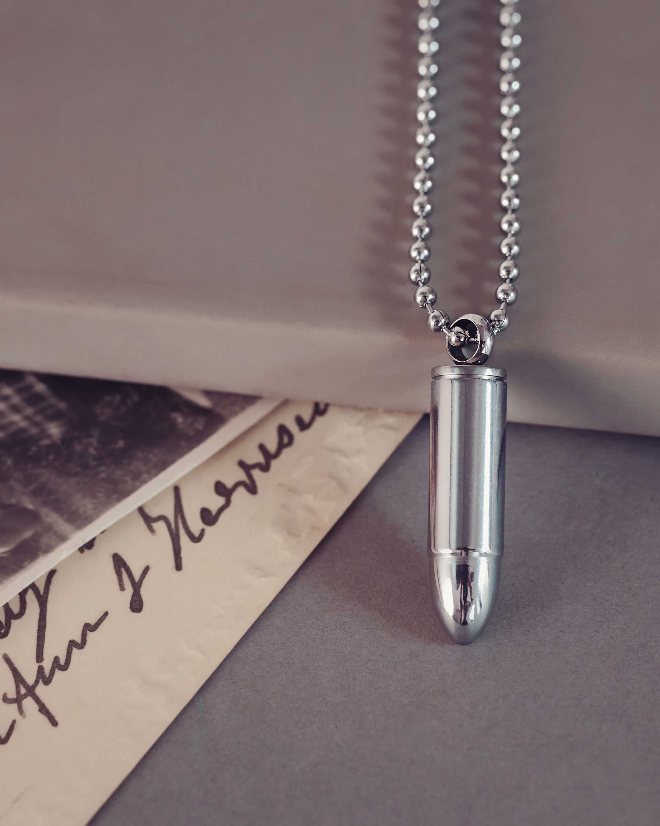 Mens ashes necklace for cremation