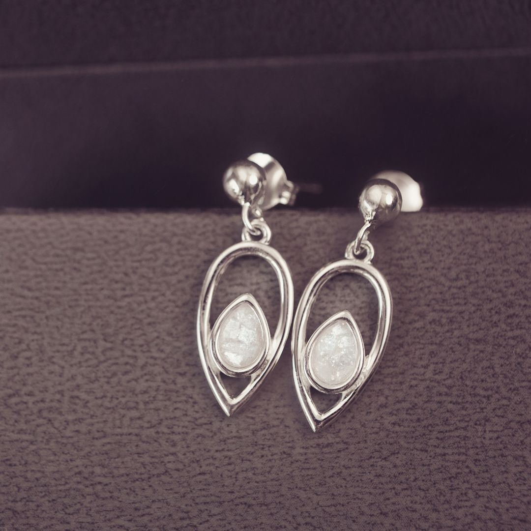 ashes teardrop earrings