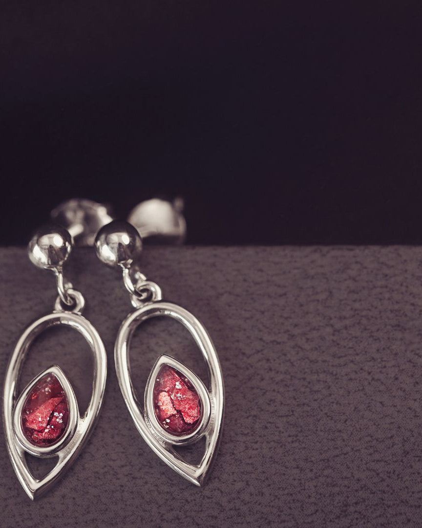 ashes teardrop earrings