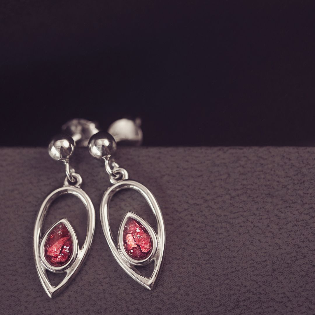 ashes teardrop earrings