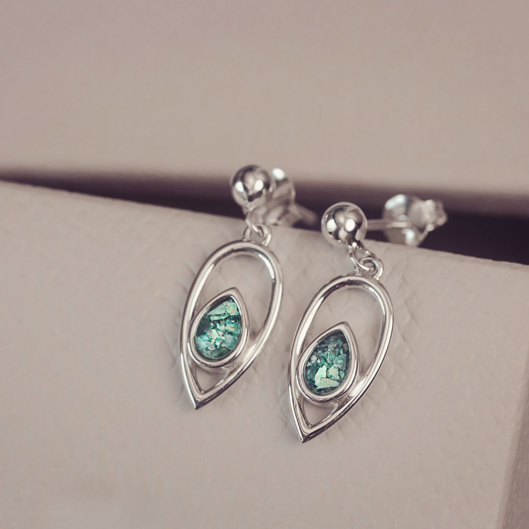ashes teardrop earrings