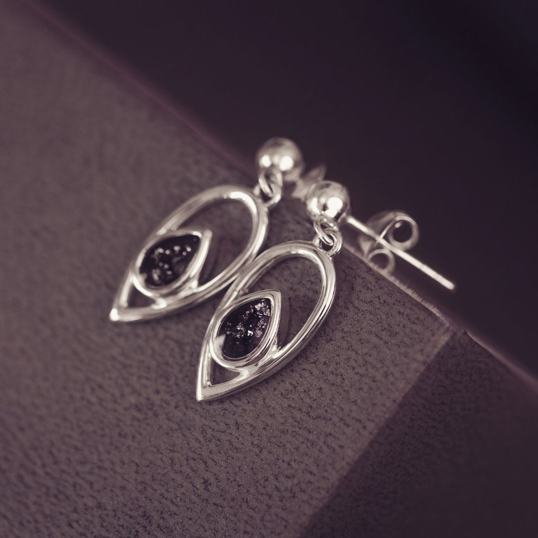 ashes teardrop earrings