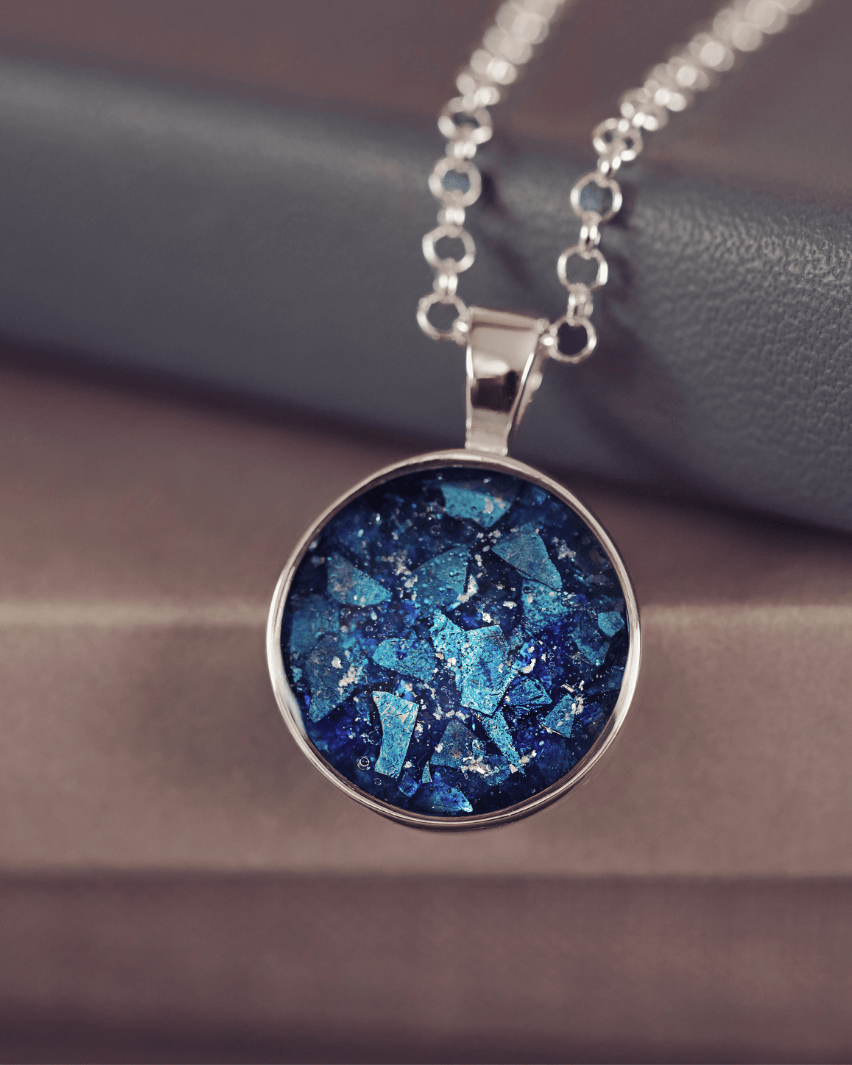 Cremation Ashes Round Pendant Necklace