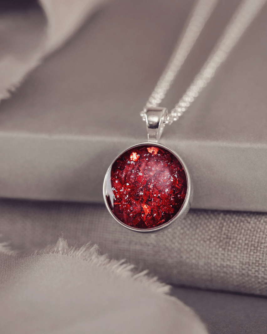 Cremation Ashes Round Pendant Necklace