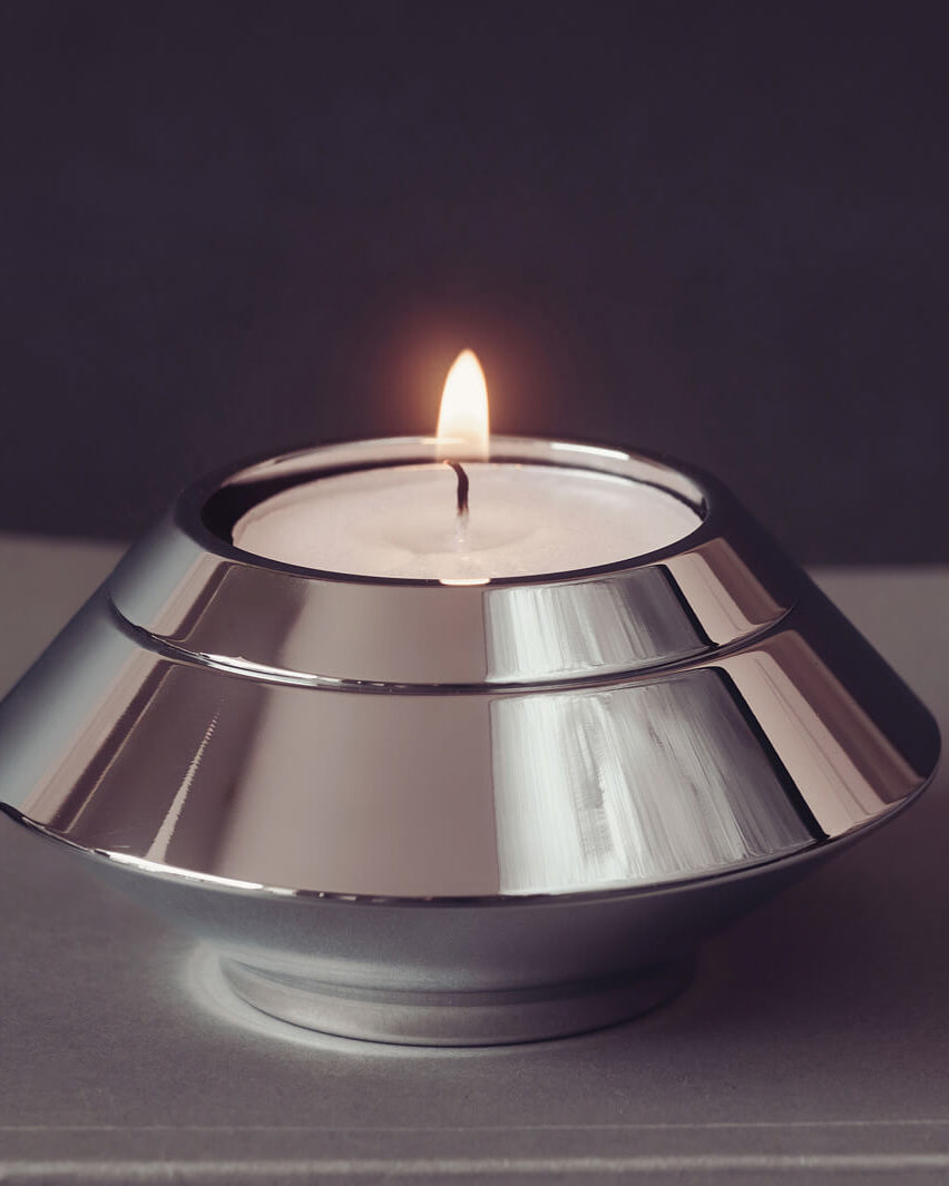 Silver Cremation Ashes Candle Urn
