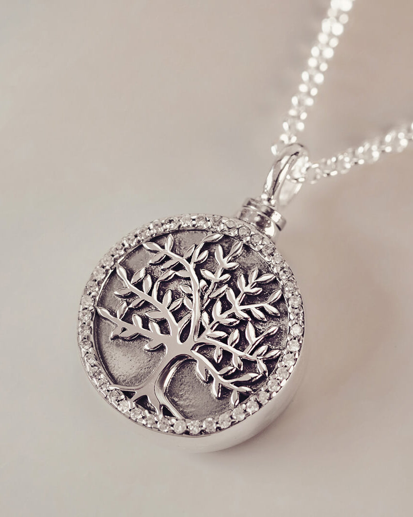 Cremation Ashes Family Tree Urn Necklace