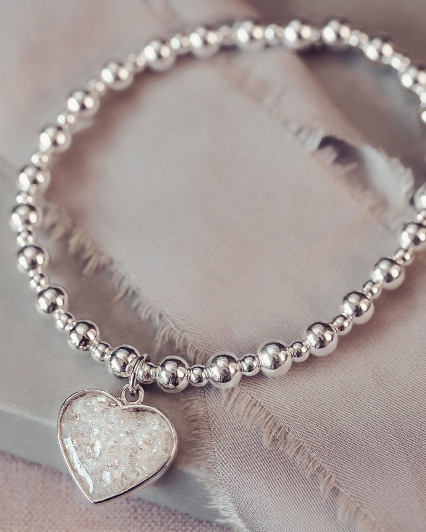Cremation Ashes Heart Bracelet
