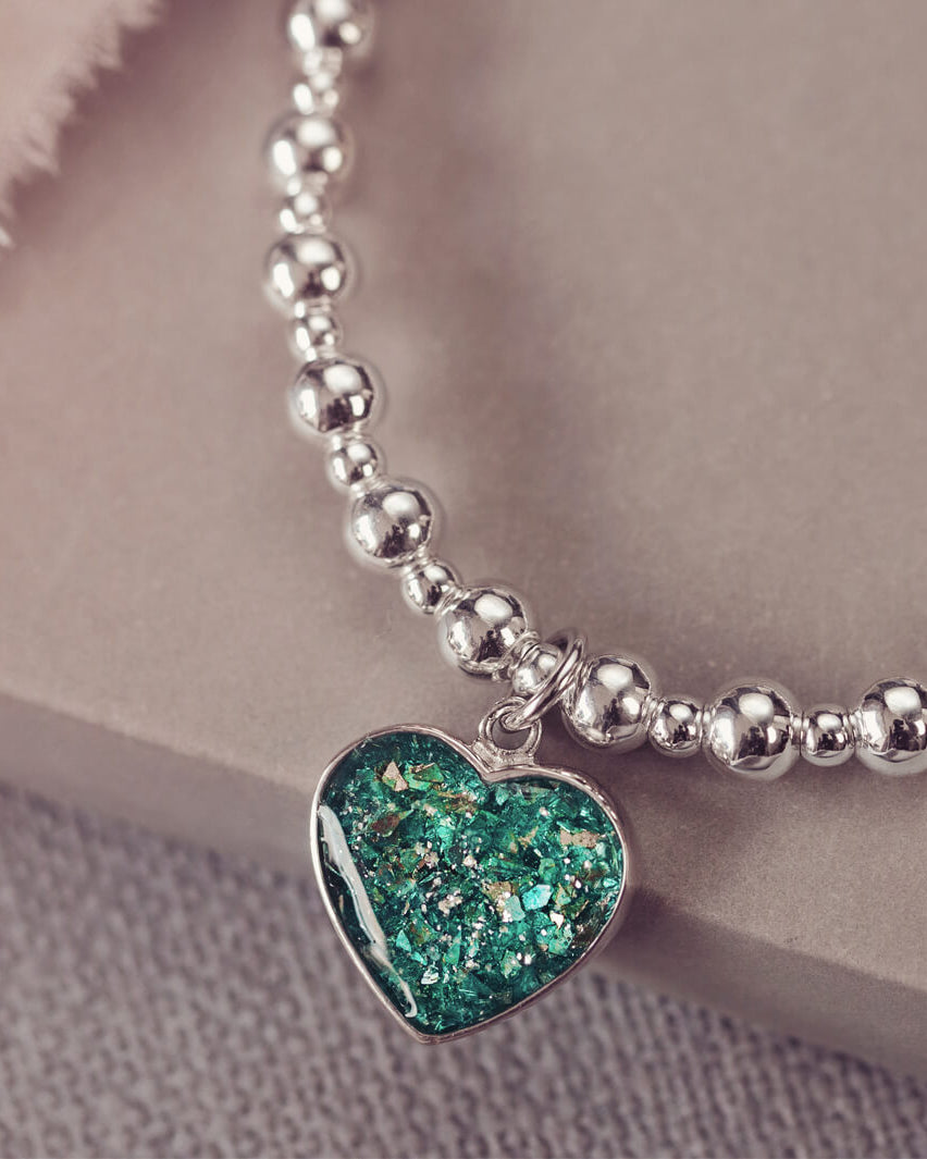 Cremation Ashes Heart Bracelet