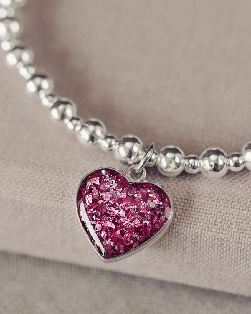 Cremation Ashes Heart Bracelet