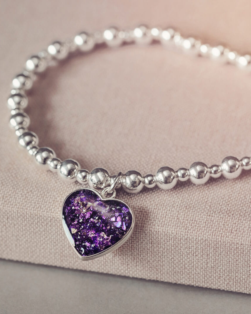 Cremation Ashes Heart Bracelet
