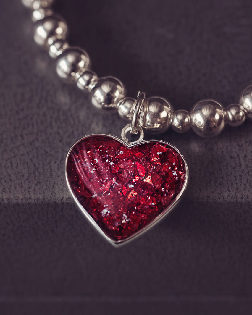 Cremation Ashes Heart Bracelet