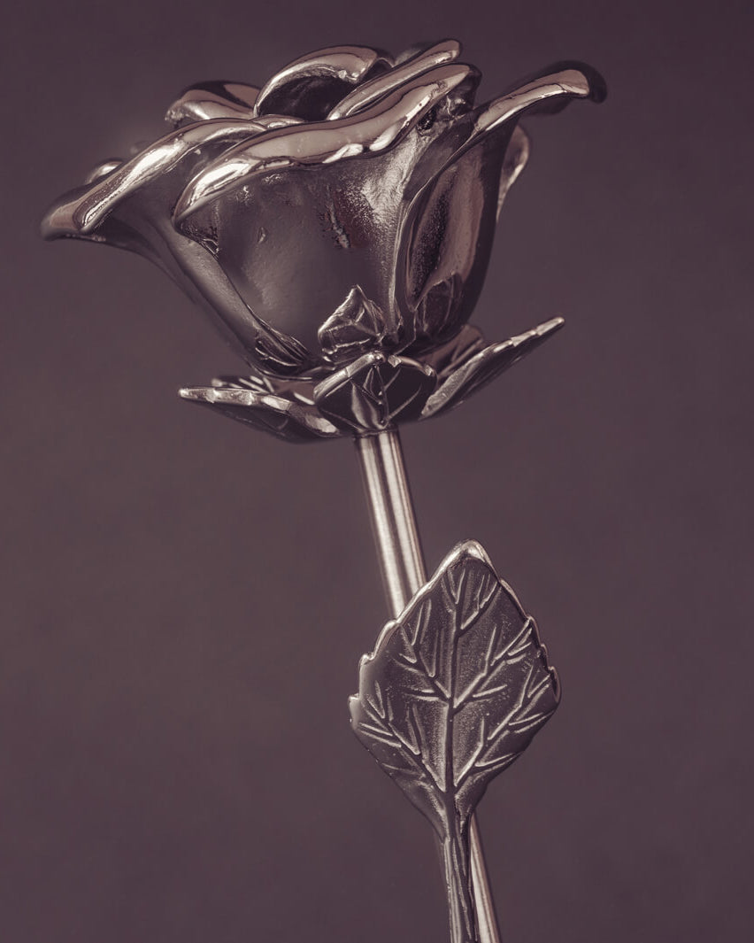 Silver Cremation Ashes Rose Urn
