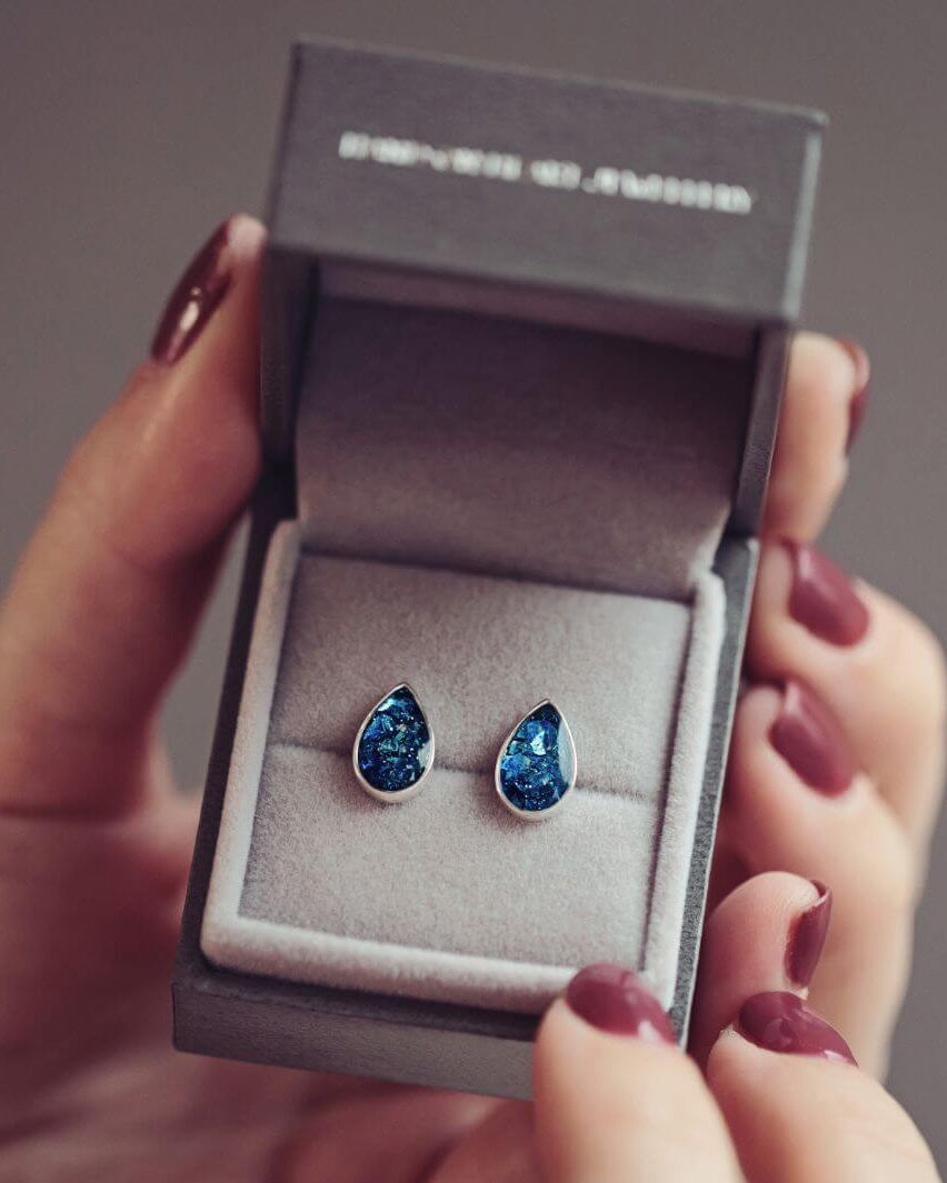 Cremation Ashes Teardrop Earrings