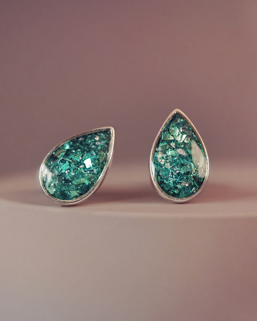 Cremation Ashes Teardrop Earrings