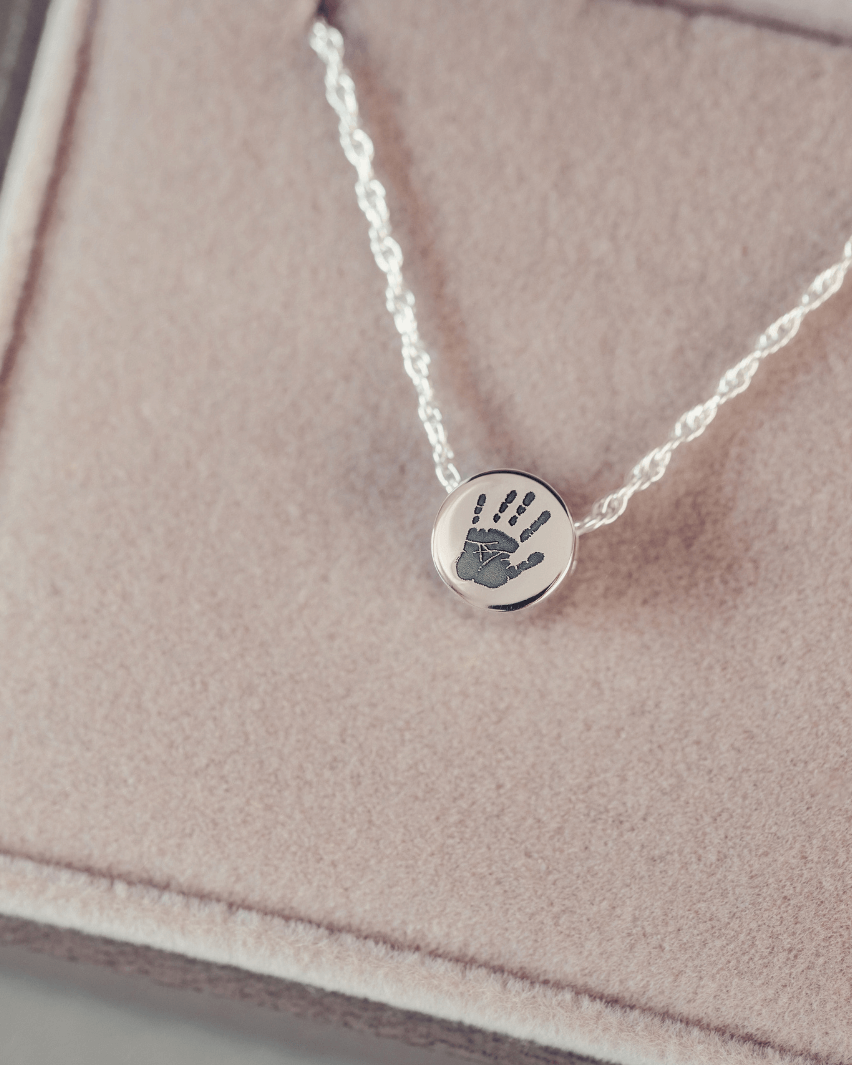Family Necklace, One Handprint or Footprint Charm