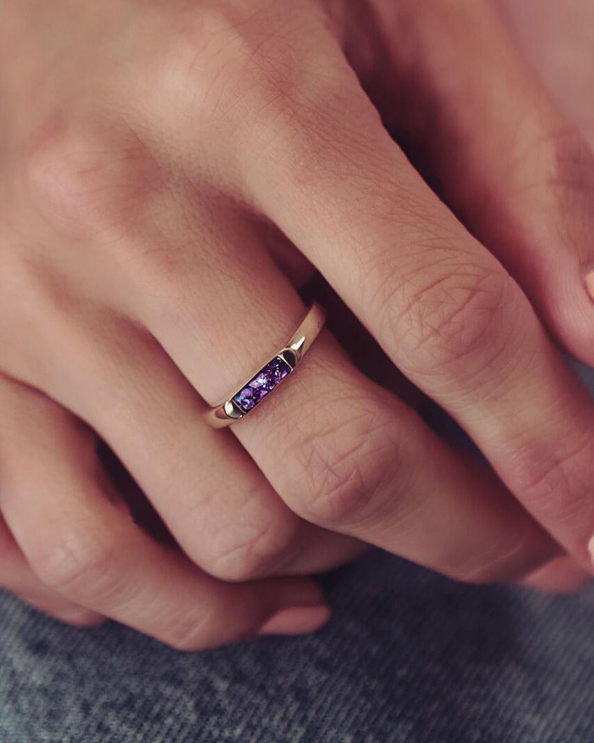 Gold Cremation Ashes Ring