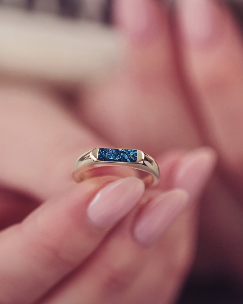 Gold Cremation Ashes Ring