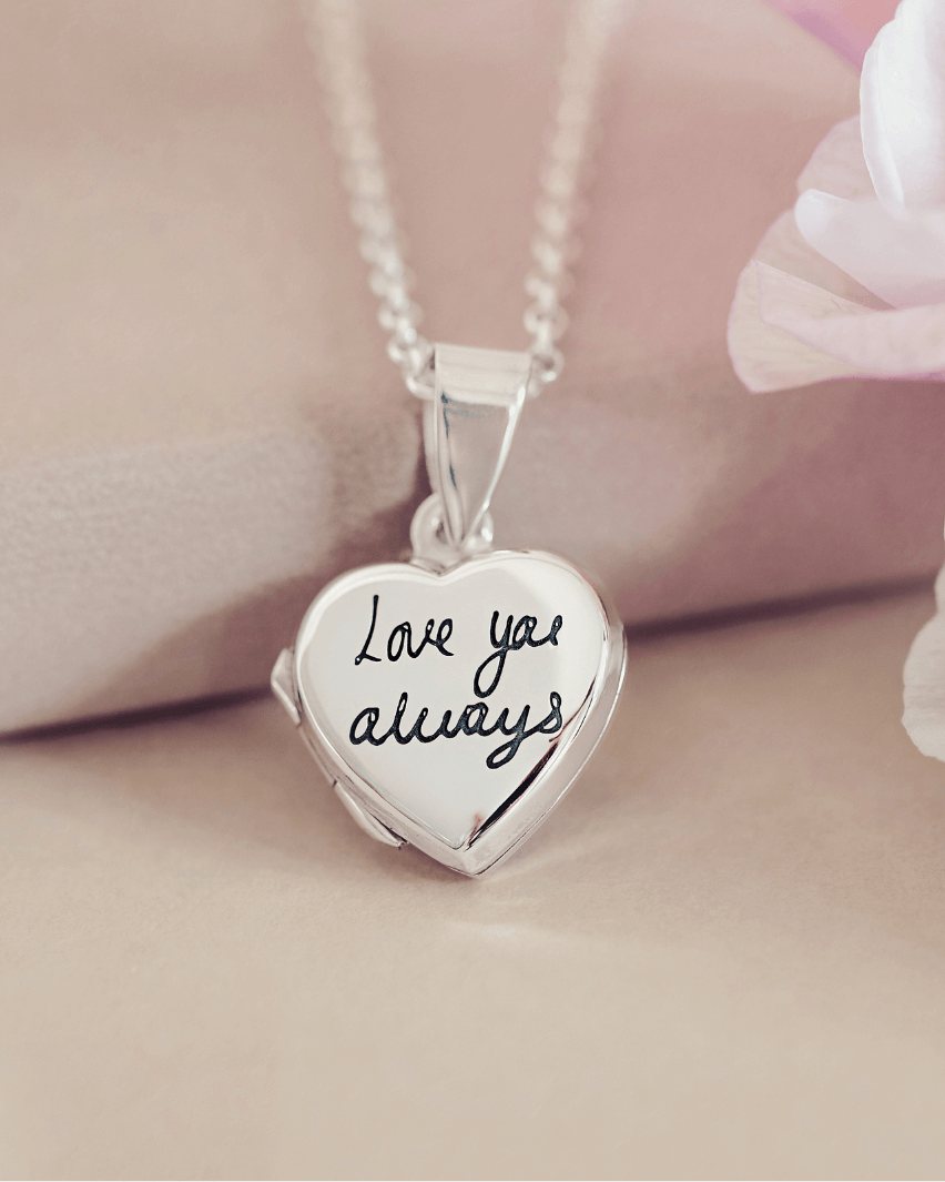 Handwriting Heart Locket