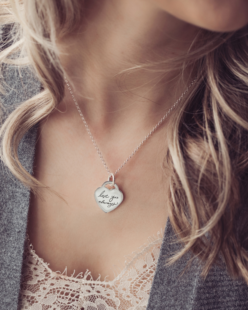 Lock Heart Handwriting Necklace