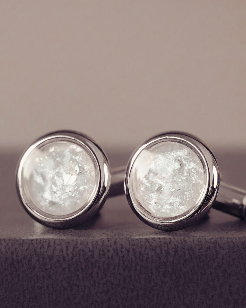 Memorial Ashes Round Cremation Cufflinks