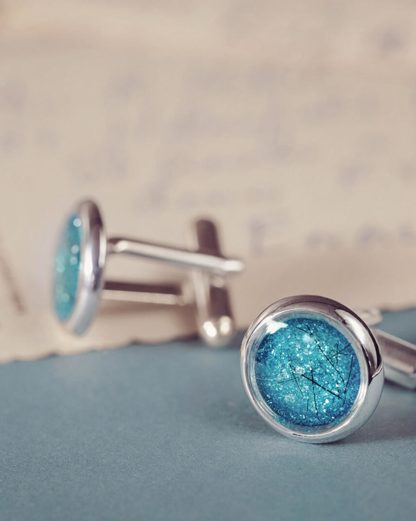 Memorial Hair Round Cufflinks