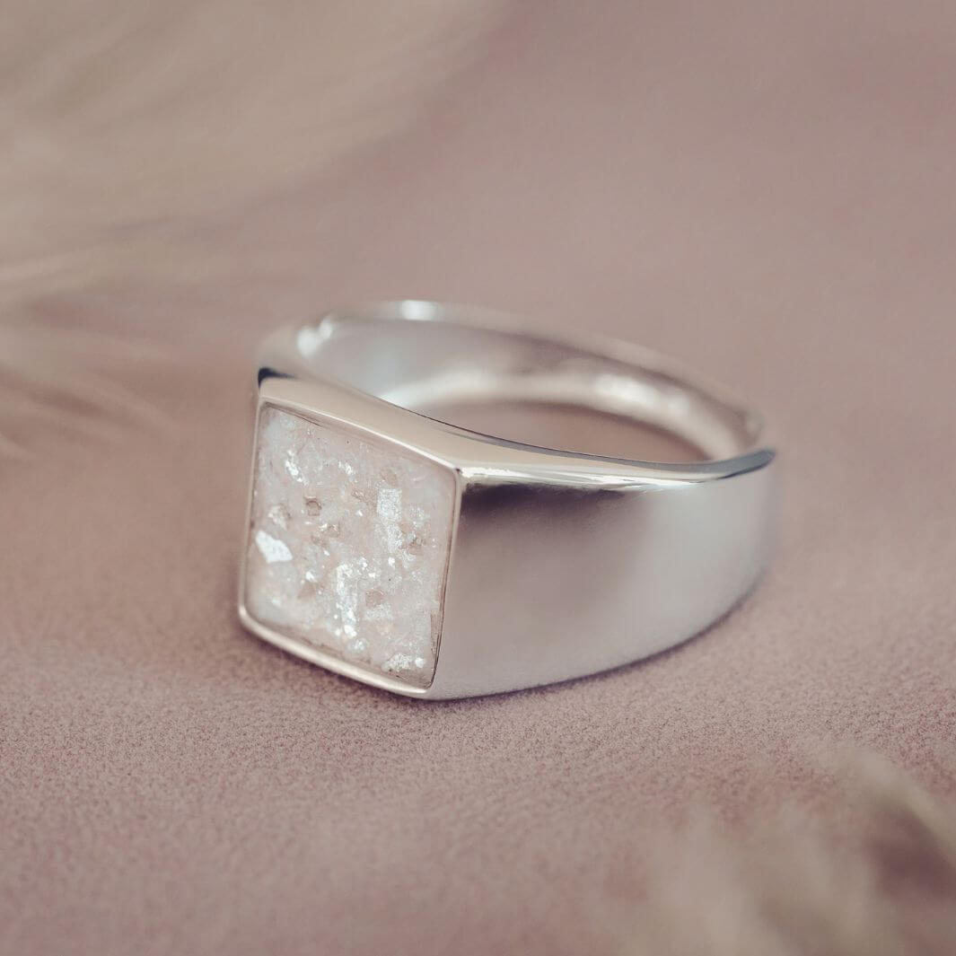 Mens Cremation Ashes Ring
