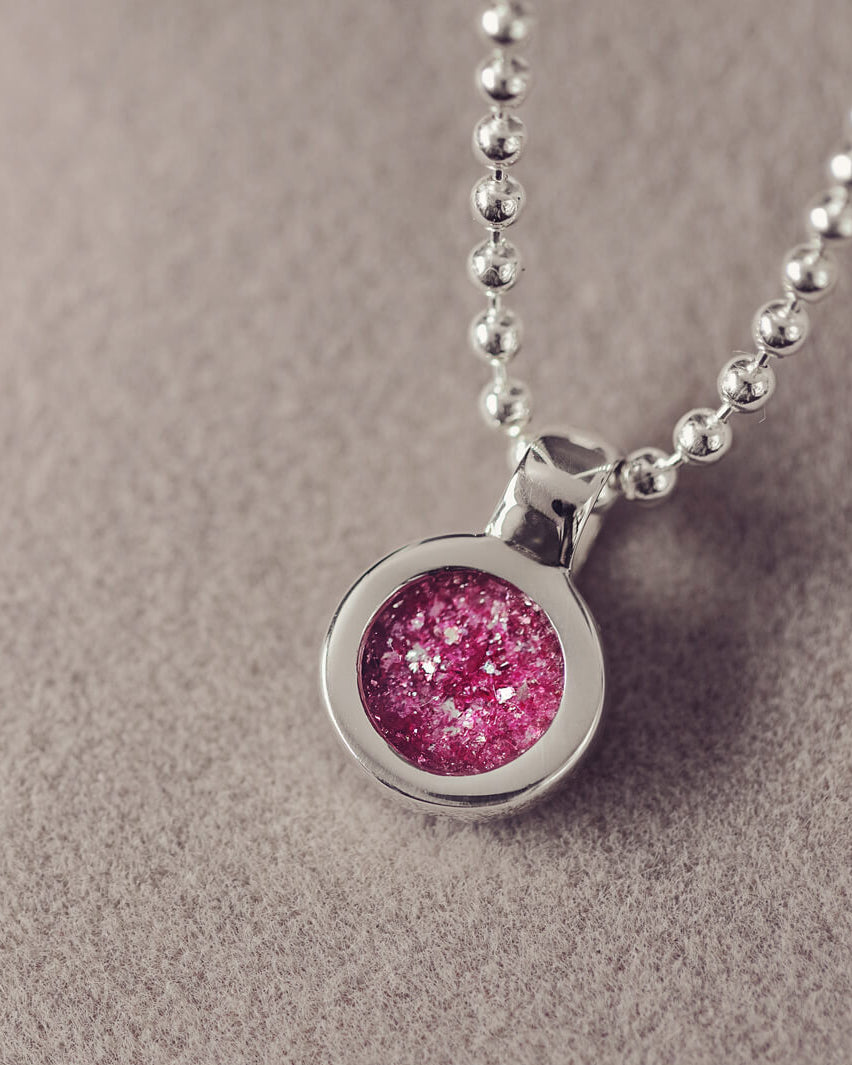 Mens Ashes Round Pendant Necklace