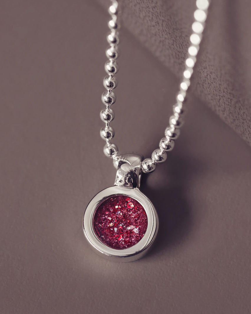 Mens Ashes Round Pendant Necklace
