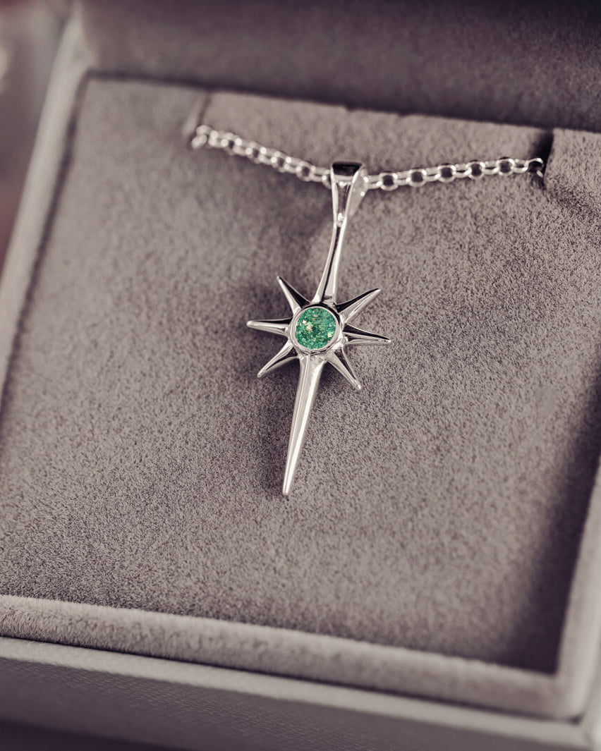 North Star Cremation Ashes Necklace