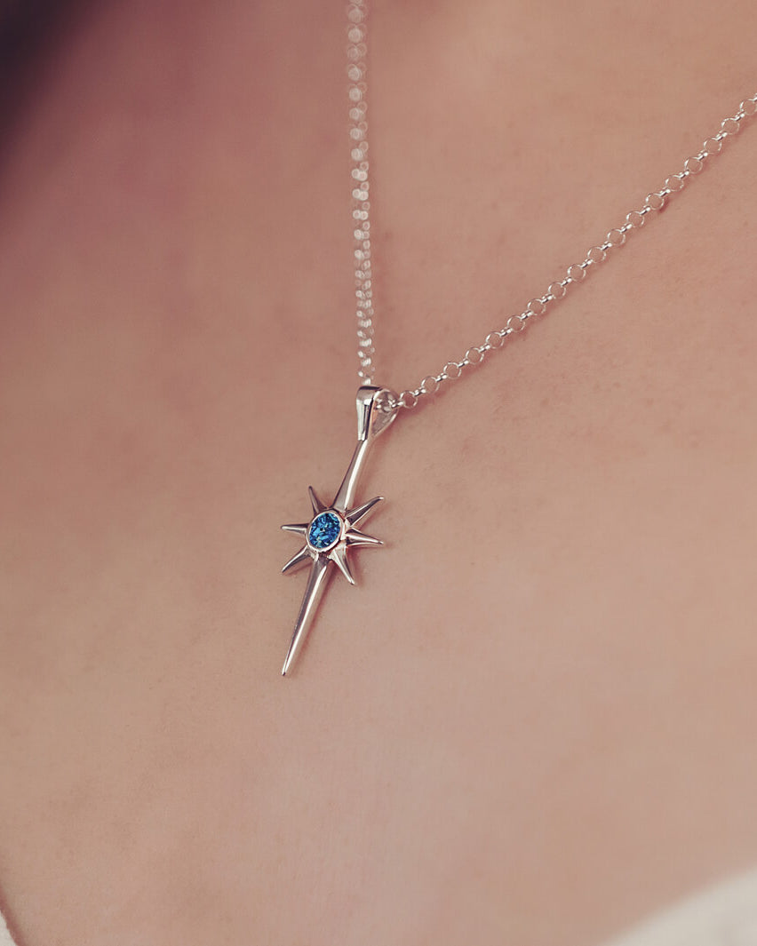 North Star Cremation Ashes Necklace