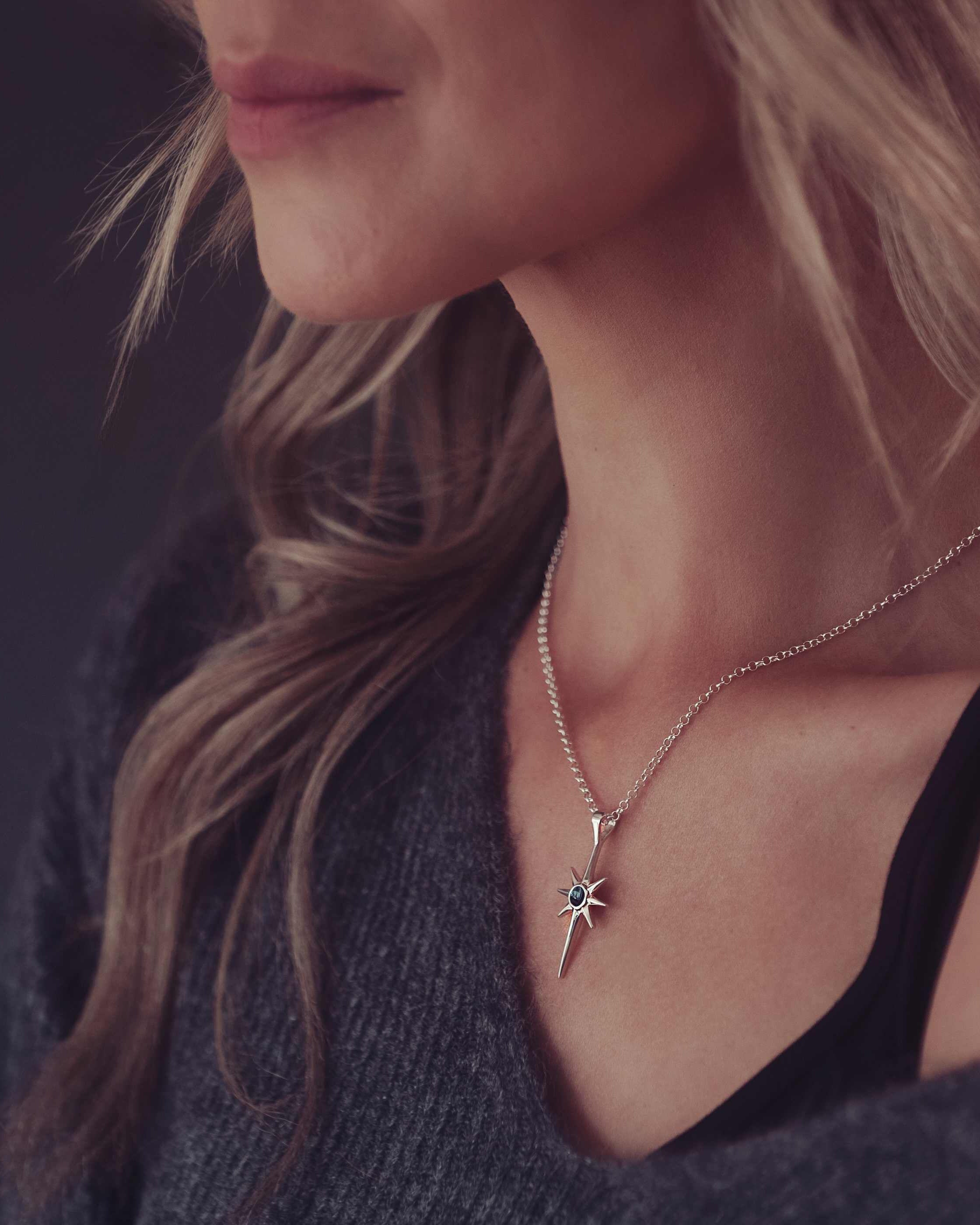 North Star Cremation Ashes Necklace