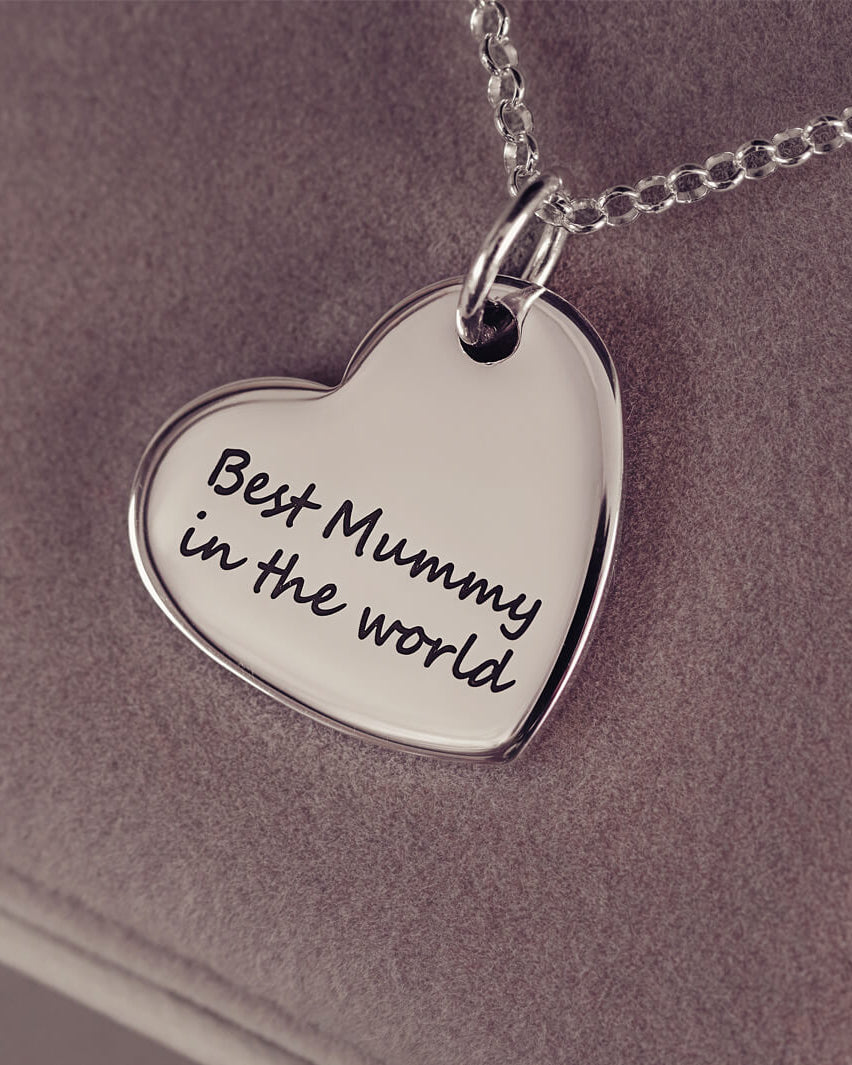 Large Handprint Heart Necklace