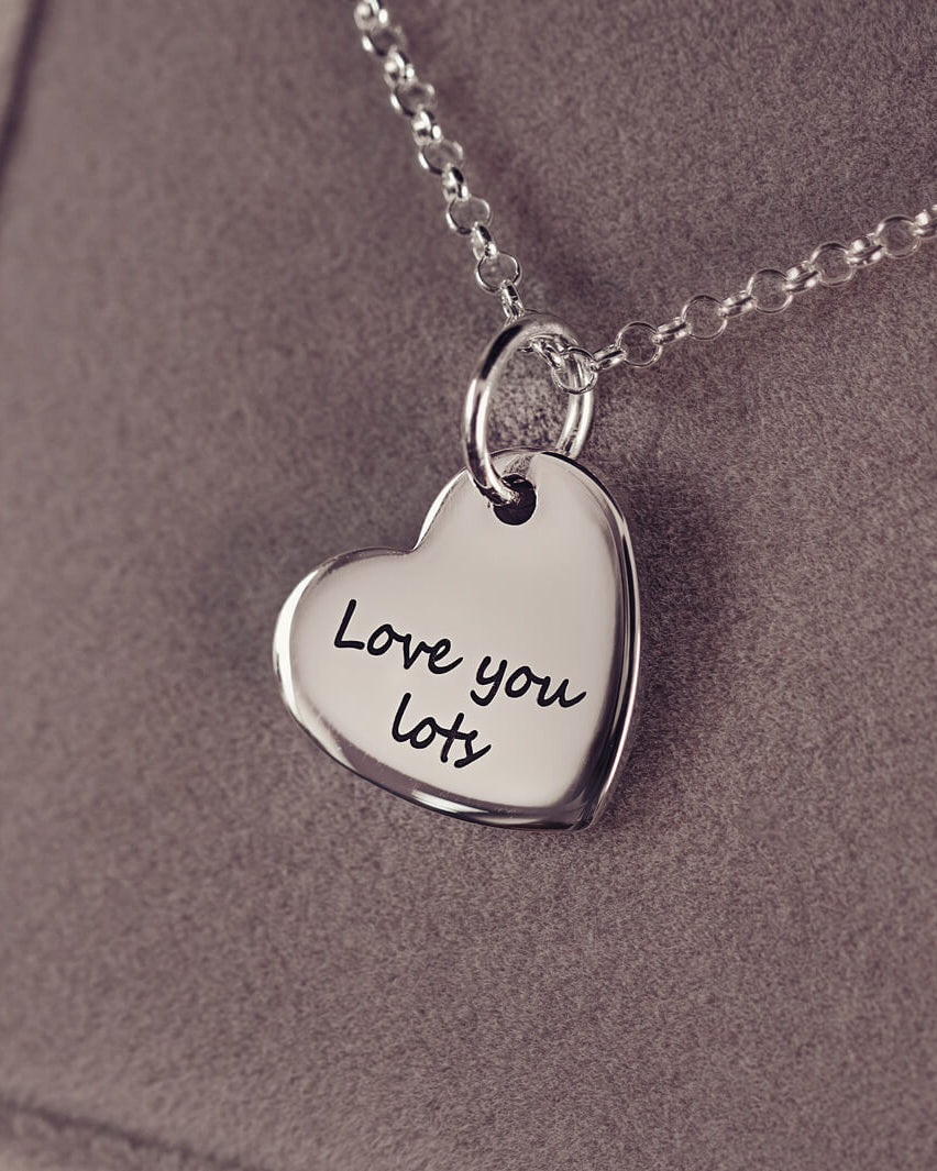 Handprint Or Footprint Small Heart Necklace