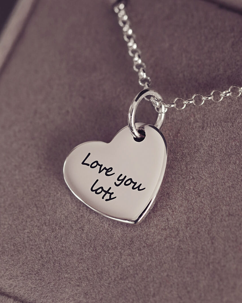 Handprint Or Footprint Small Heart Necklace