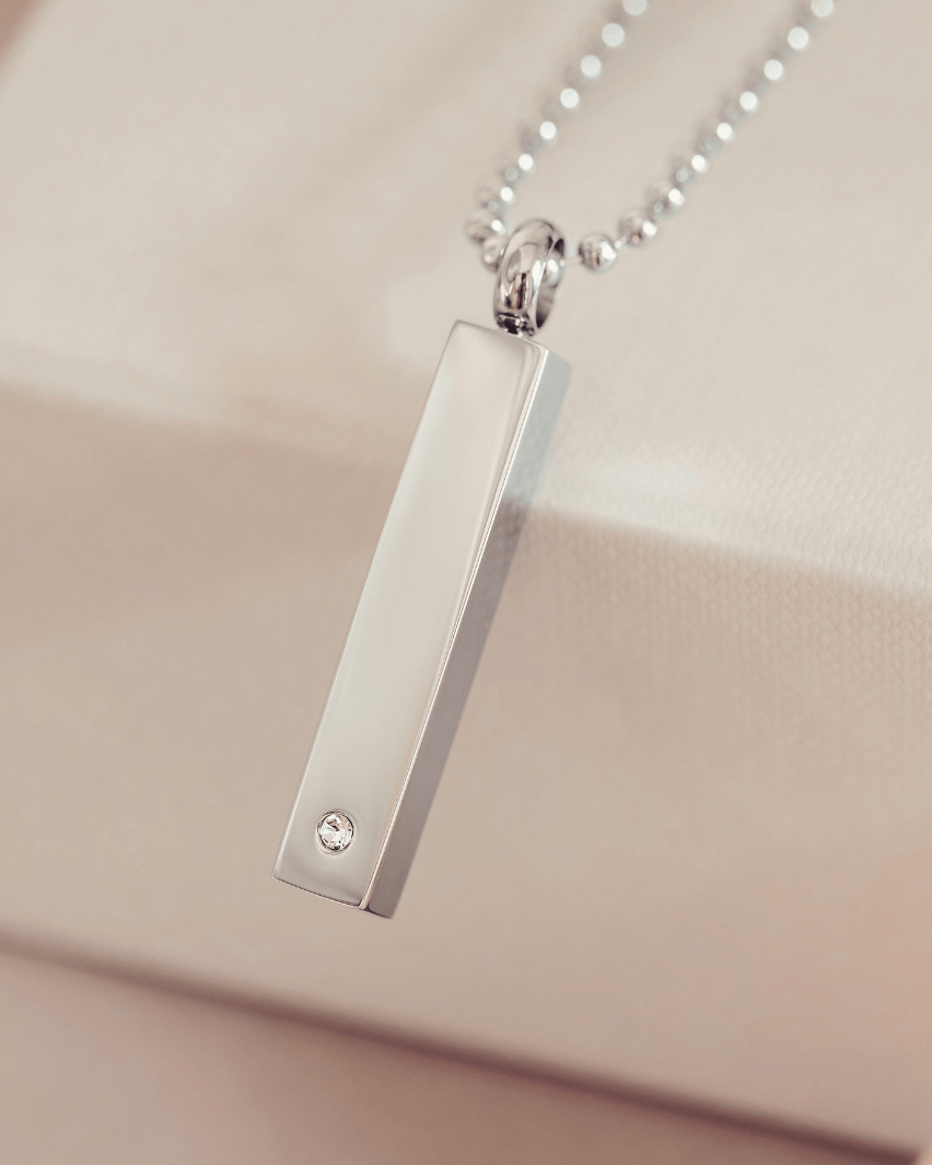 Cremation Ashes Bar Necklace