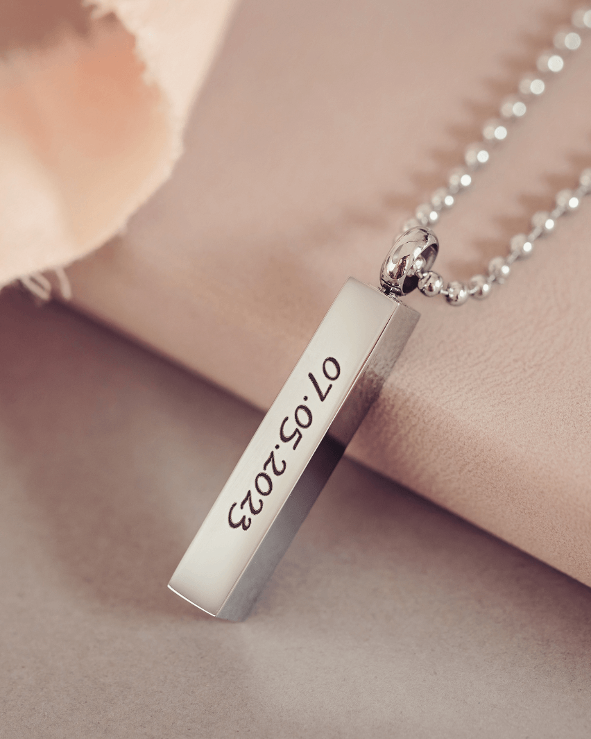Cremation Ashes Bar Necklace