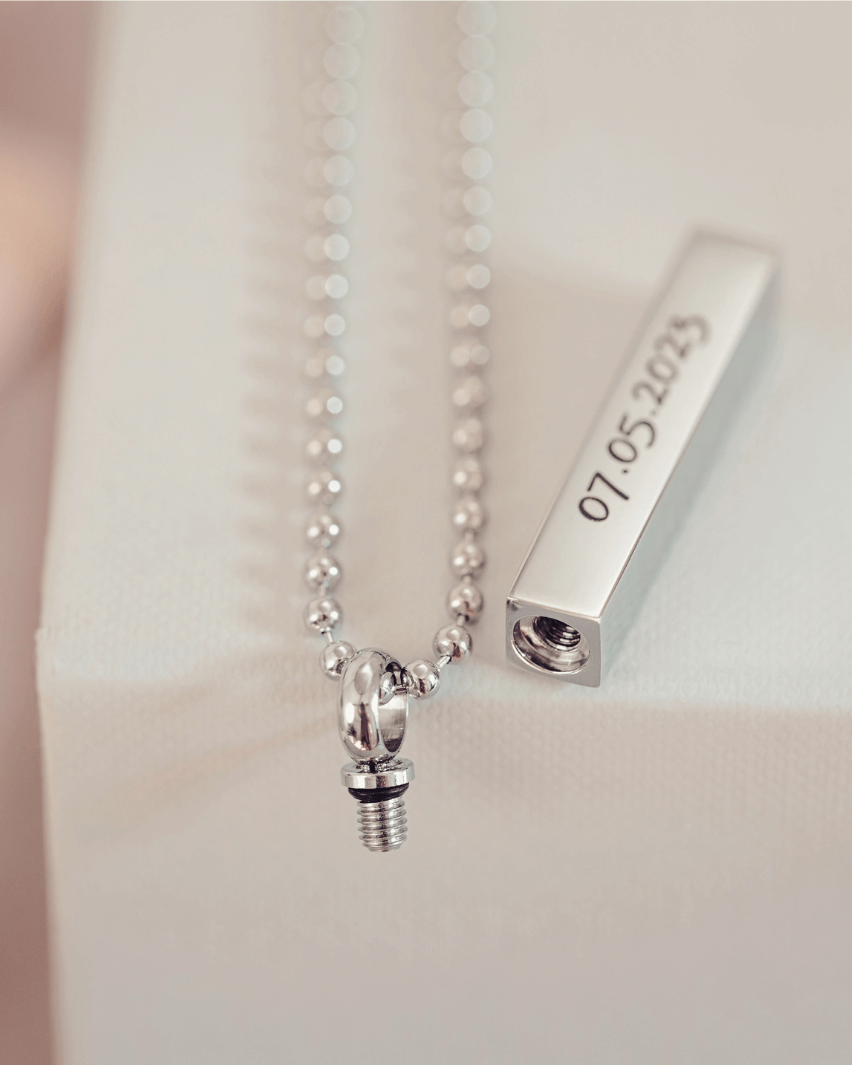 Cremation Ashes Bar Necklace