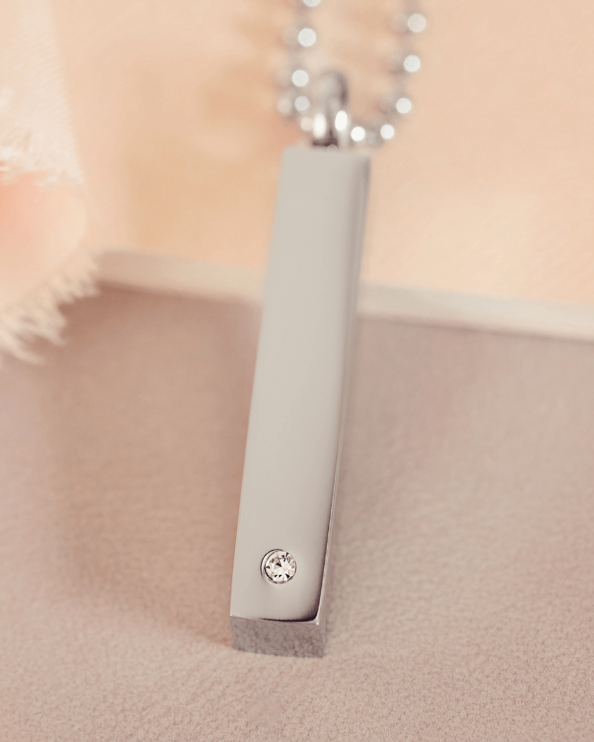 Cremation Ashes Bar Necklace