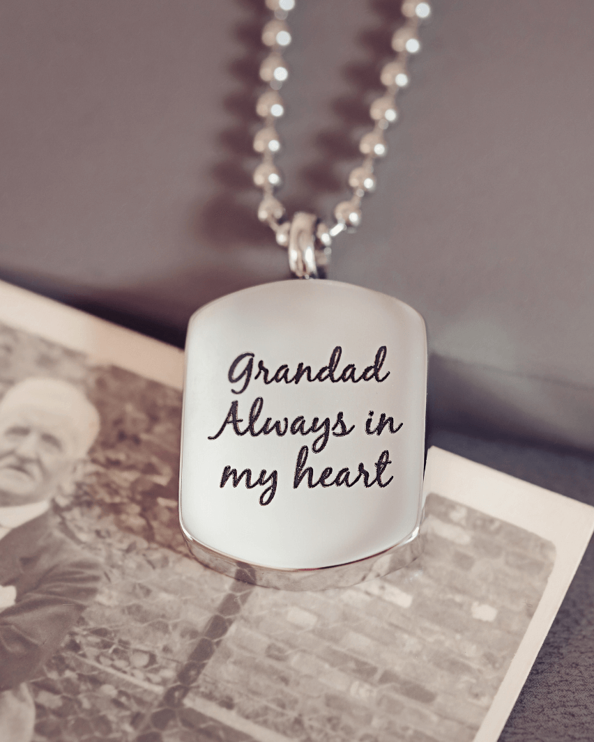 Dog Tag Ashes Urn Necklace