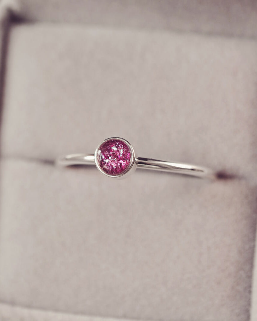 Silver Cremation Ashes Bezel Ring