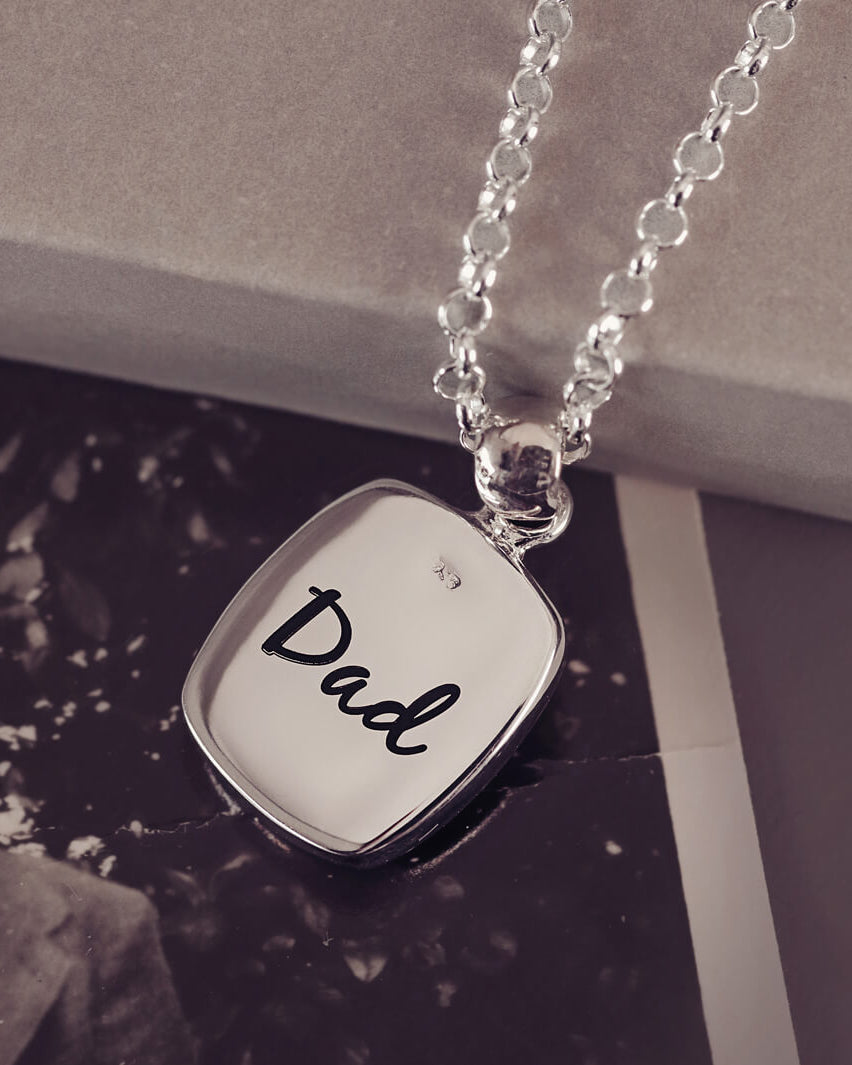 Unisex Cremation Ashes Tag Necklace