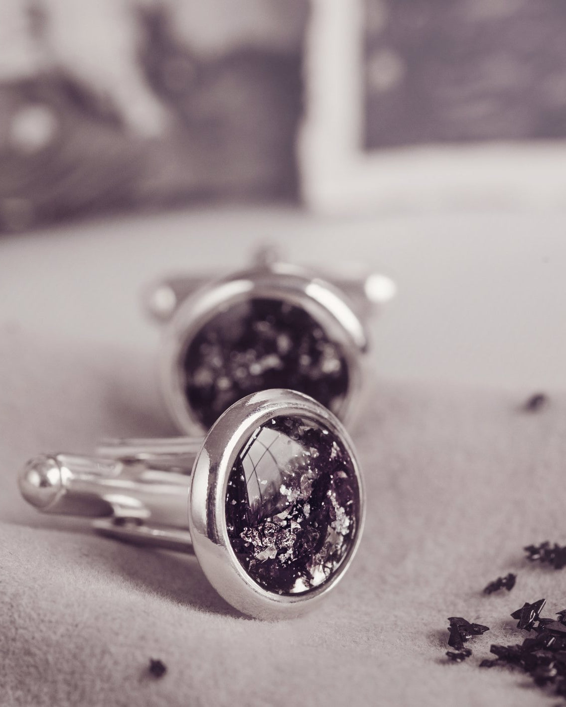 Cremation Ashes Black Cufflinks