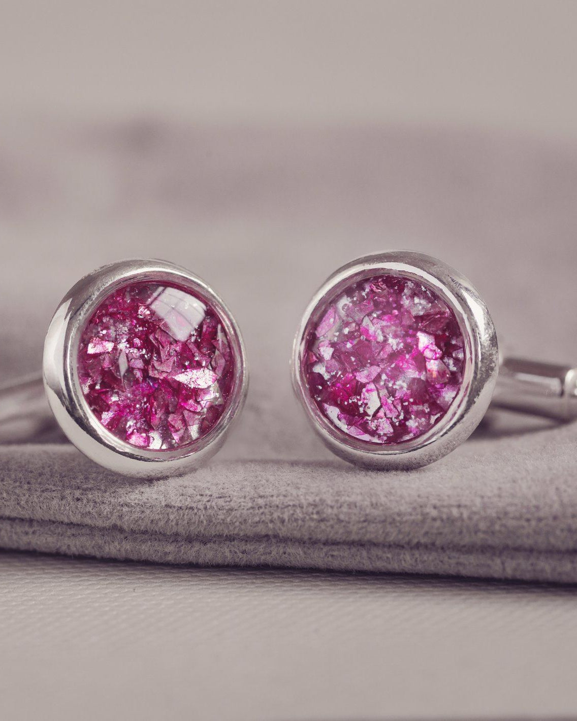 Pink Cremation Ashes Cufflinks