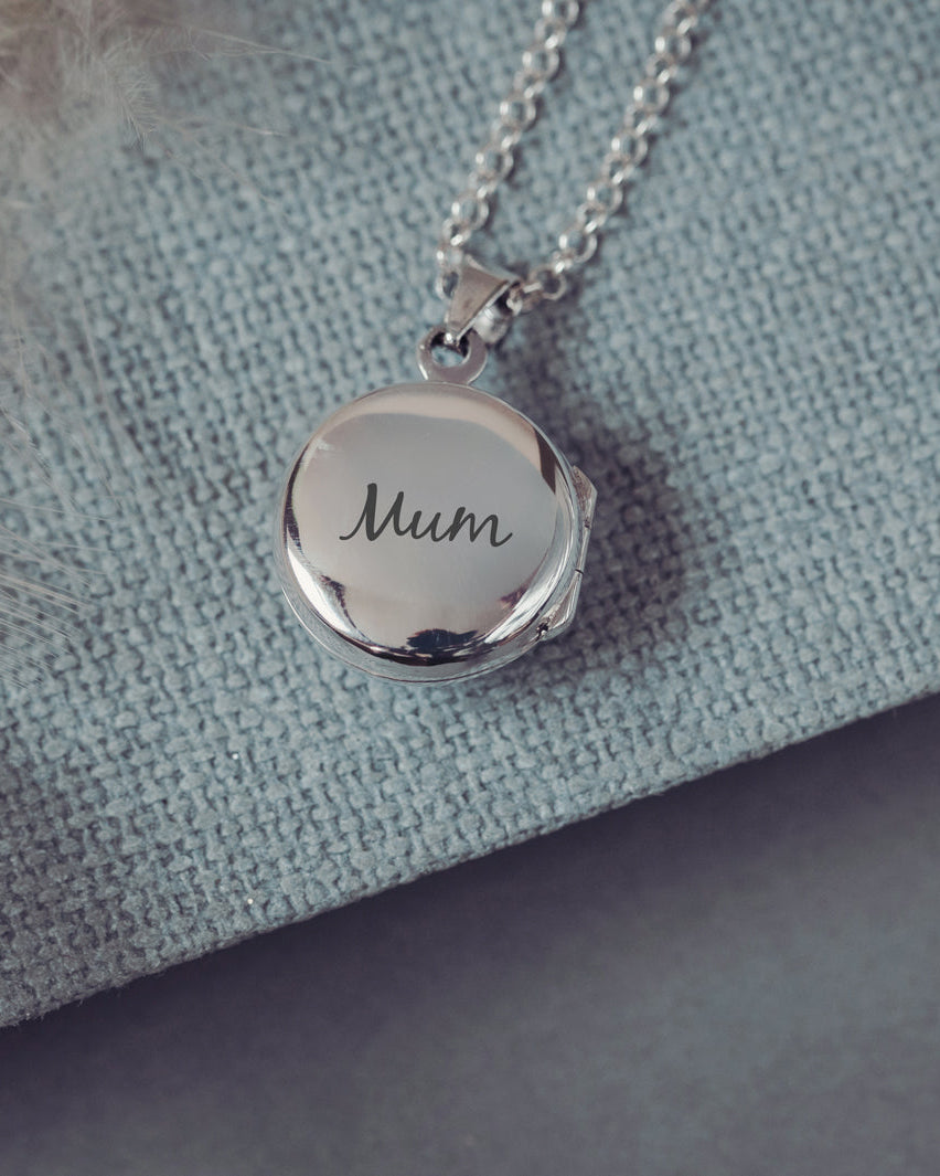 Memorial Ashes Round Locket Necklace Ashes Hand on Heart Jewellery