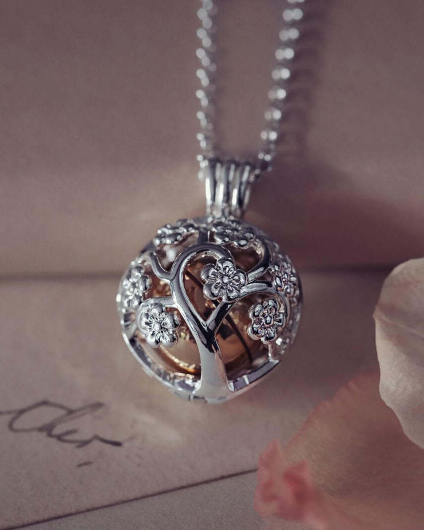 Family Tree Ashes Urn Locket Necklace Gold