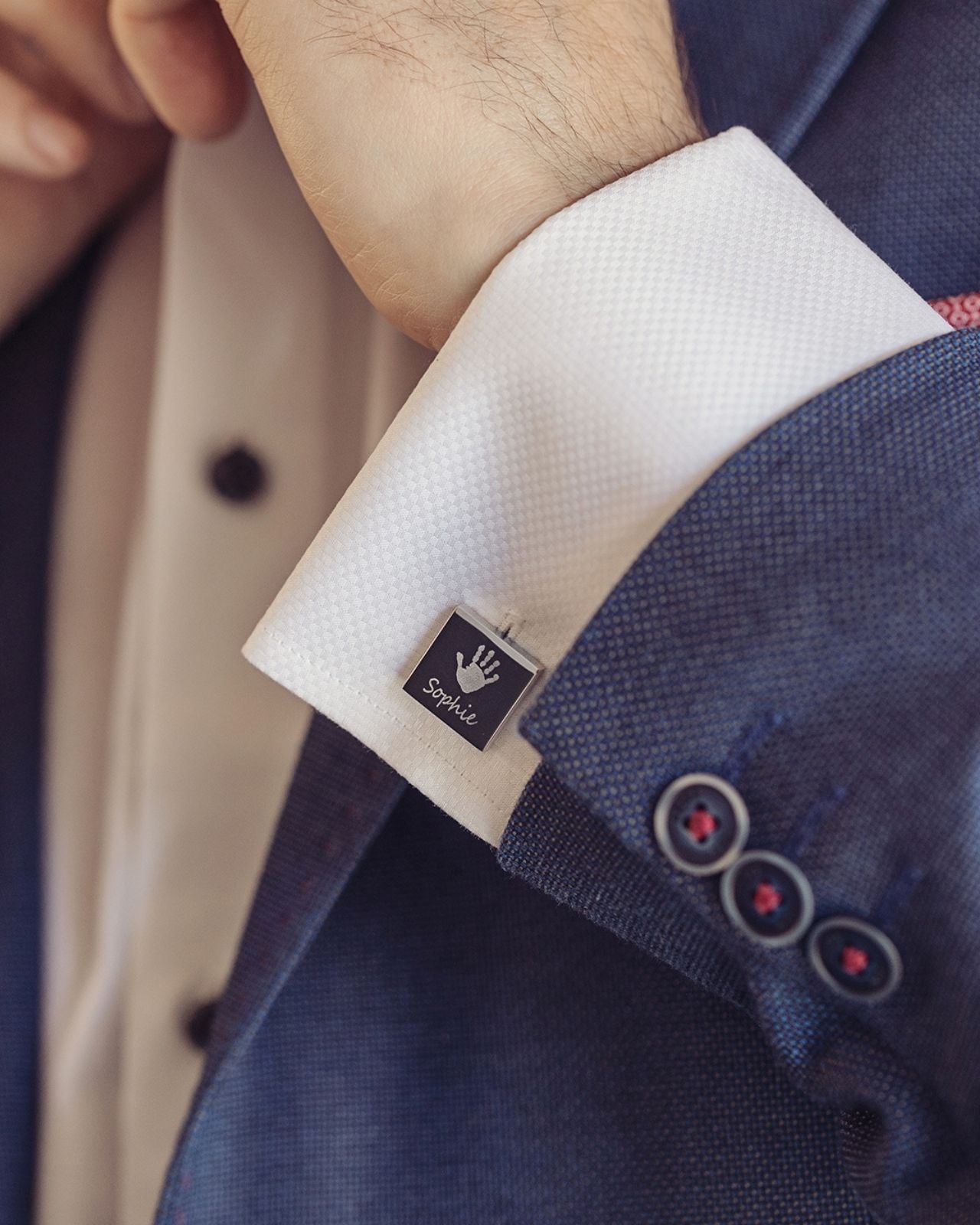 Handprint Or Footprint Cufflinks, Two Prints And Two Names cufflinks Handonheartjewellery